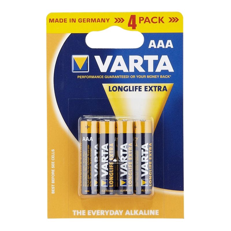 Varta 4 x AAA Alkaline Battery (4103 249 414) Techtronics Australia