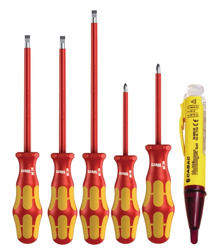 Wera 5PC Lasertip Set & Voltage Tester (WERAT3LZVOLT) Techtronics