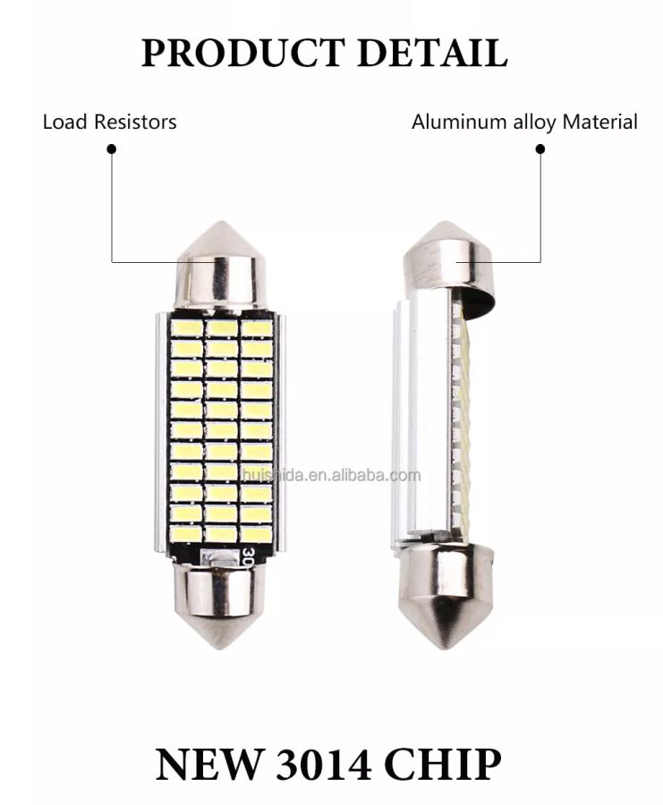 Generic C5W Led C10W 31mm Festoon Light 12VDC 650l/m- 2 pack (MT-31MMx2)